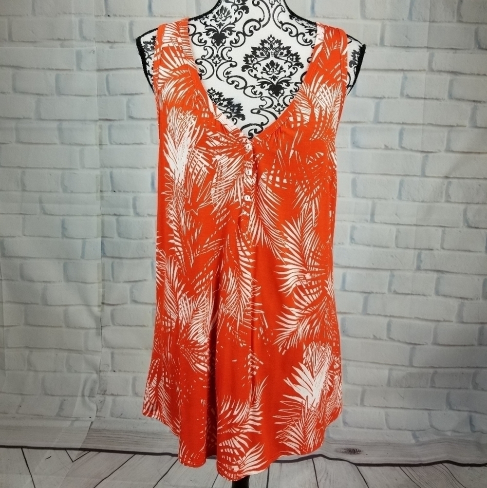 George floral print stretch knit tank top size xl